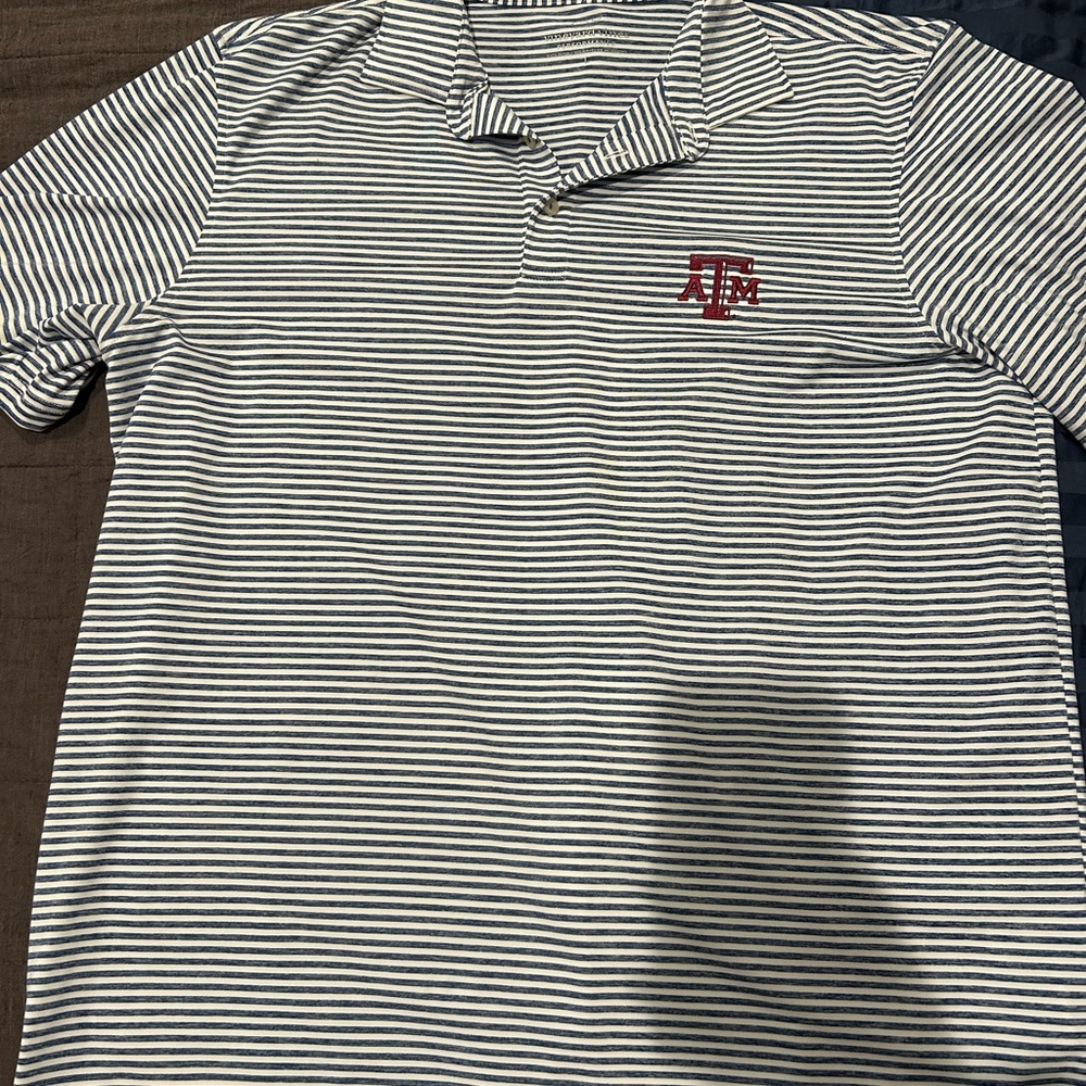 Vineyard Vines Black and White Striped Polo